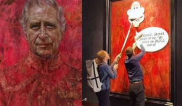 Animal Rights Activists Paste Cartoon Image Over King Charles' Portrait
