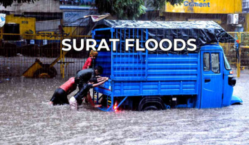 Gujarat Flood Crisis: 249 Evacuated in Surat, Schools Shut as Monsoon Rains Trigger Widespread Disruption