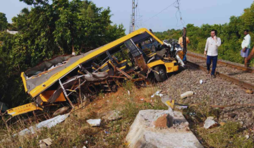 School Van Collides at Open Railway Gate in Cuddalore