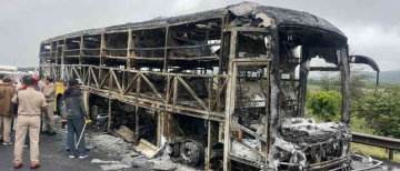 Andhra Pradesh Bus Fire Tragedy: 21 Dead After Sleeper Bus Catches Fire in Kurnool | NH-44 Accident