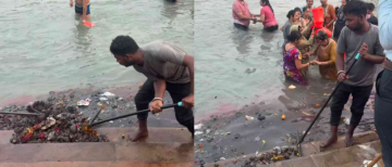 Ganga Cleaning Staff Caught Polluting River!