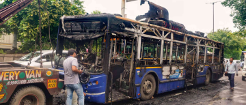 Delhi Nangloi: DTC Bus Kills 2, Mob Sets It on Fire!