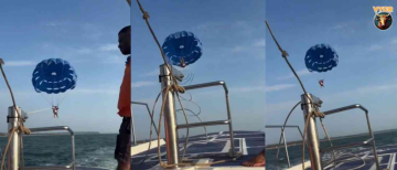Parasailing Horror in Goa: Tourist Falls into Sea After Cable Snaps