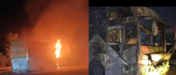 Greater Noida Bus Fire: 9 Killed After Bus Bursts Into Flames on Yamuna Expressway