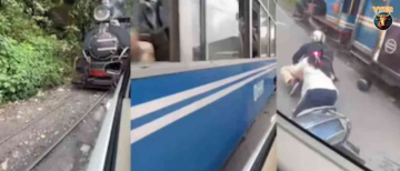 Viral Video: Darjeeling Toy Train Hits Car and Scooter, Sparks Meme Fest Online